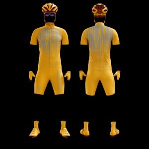 Men’s Yellow Pro Cycling Kit – Performance Jersey & Padded Cycling Shorts