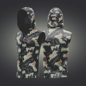 Men’s Camo Sleeveless Hoodie – Military Style Gym Vest | Hooded Workout Tank | Bodybuilding Fitness Training Hoodie